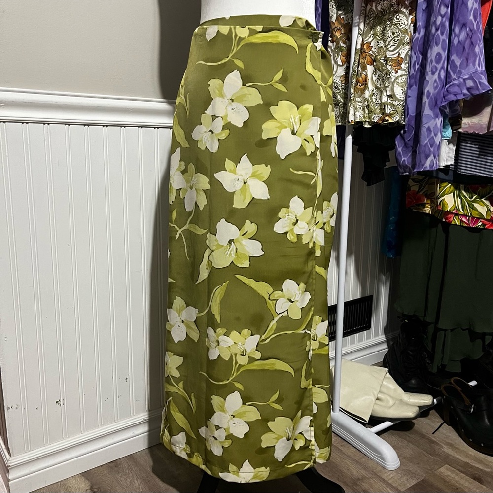 Penman’s Y2K Green Tropical Floral Maxi Skirt